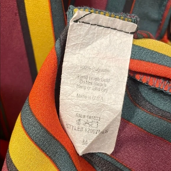 W5 Vintage Vibrant Relaxed Multi Color Women’s Medium Blouse great fall colors! - Picture 7 of 9